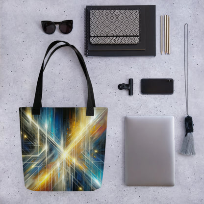 Abstract Art Tote Bag: Illuminated Pathways