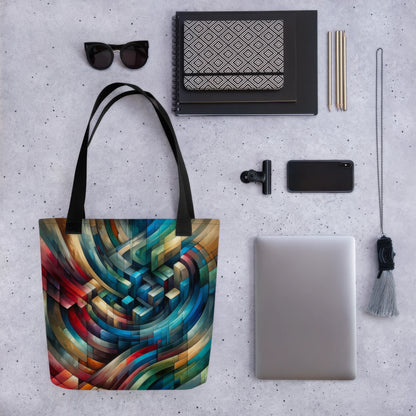 Abstract Art Tote Bag: Continuum Canvas