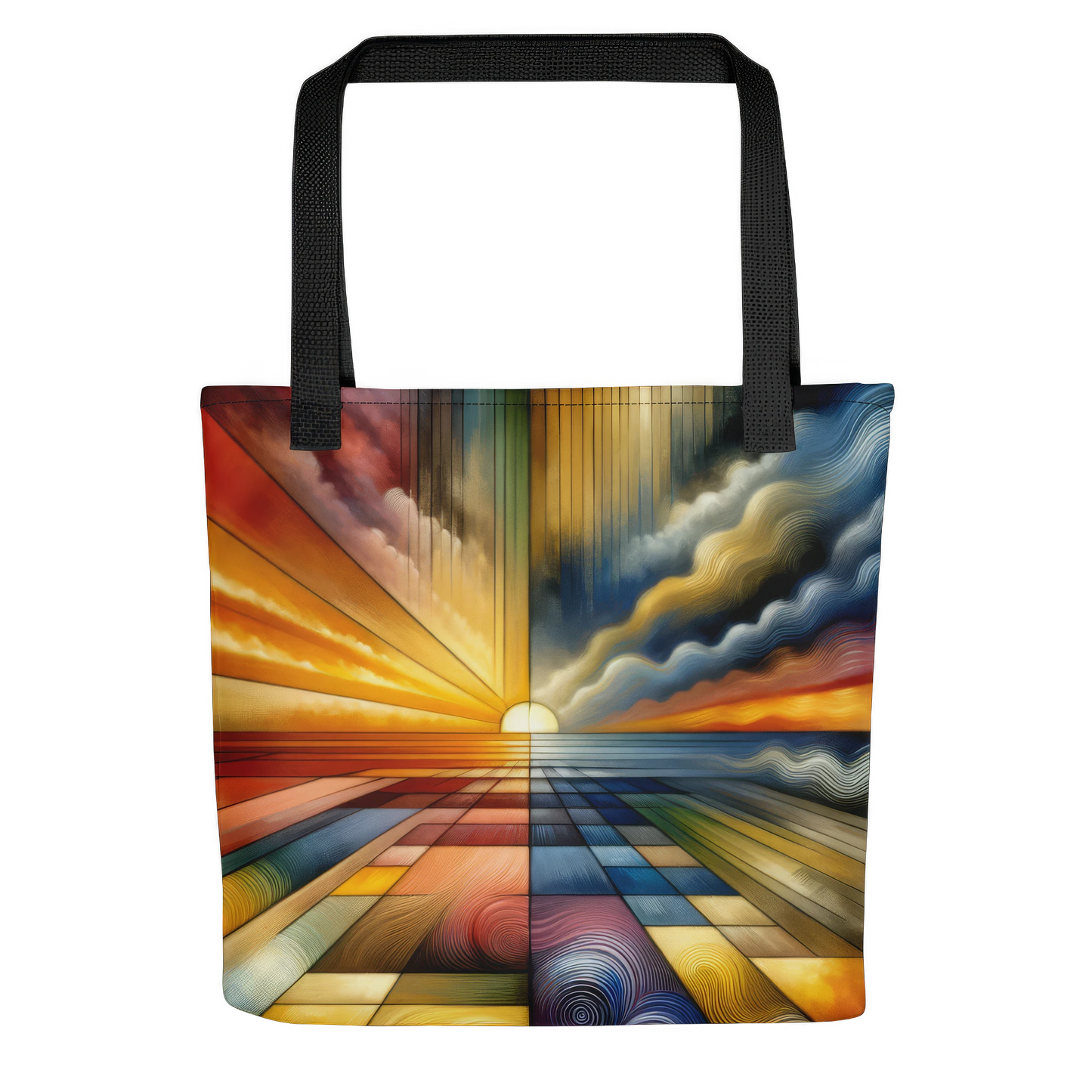 Abstract Art Tote Bag: Harmony of Horizons