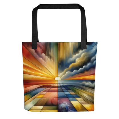 Abstract Art Tote Bag: Harmony of Horizons