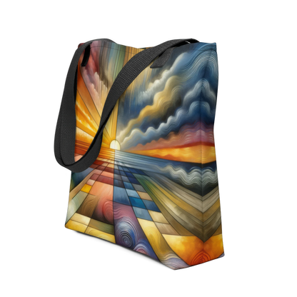 Abstract Art Tote Bag: Harmony of Horizons