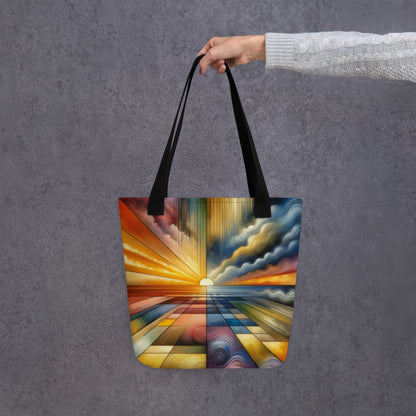 Abstract Art Tote Bag: Harmony of Horizons