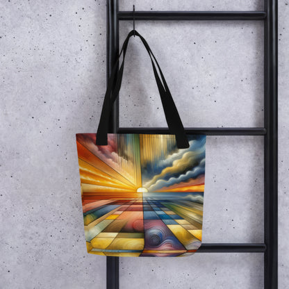 Abstract Art Tote Bag: Harmony of Horizons