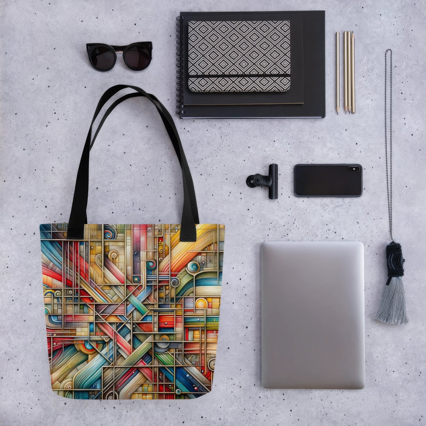 Abstract Art Tote Bag: The Connected Tapestry