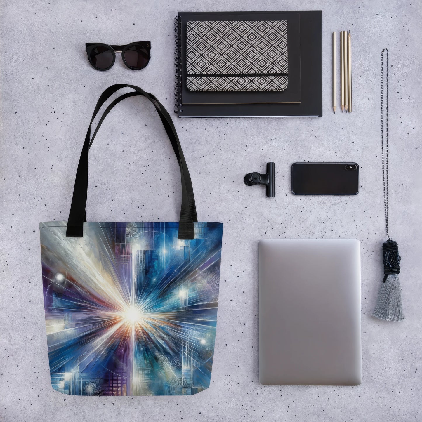 Abstract Art Tote Bag: Clarity's Convergence