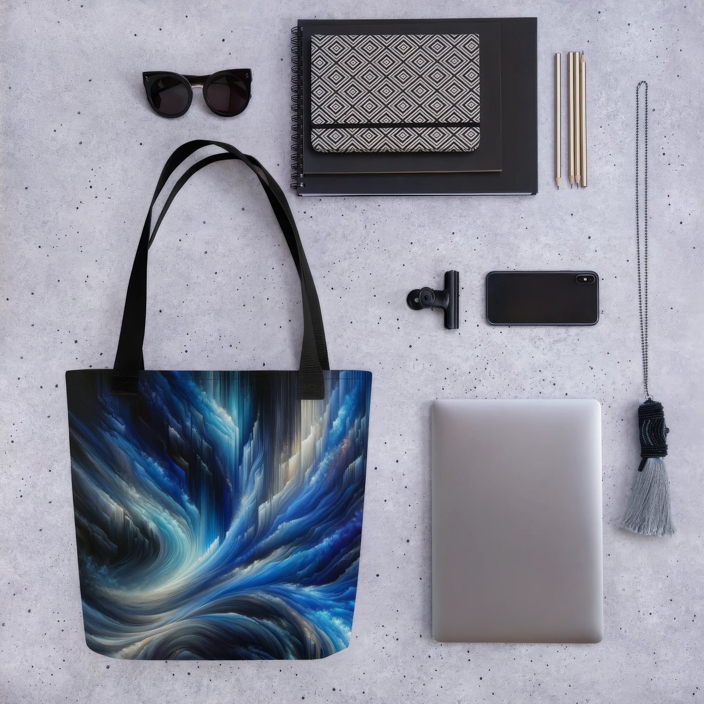 Abstract Art Tote Bag: Cascades of Clarity