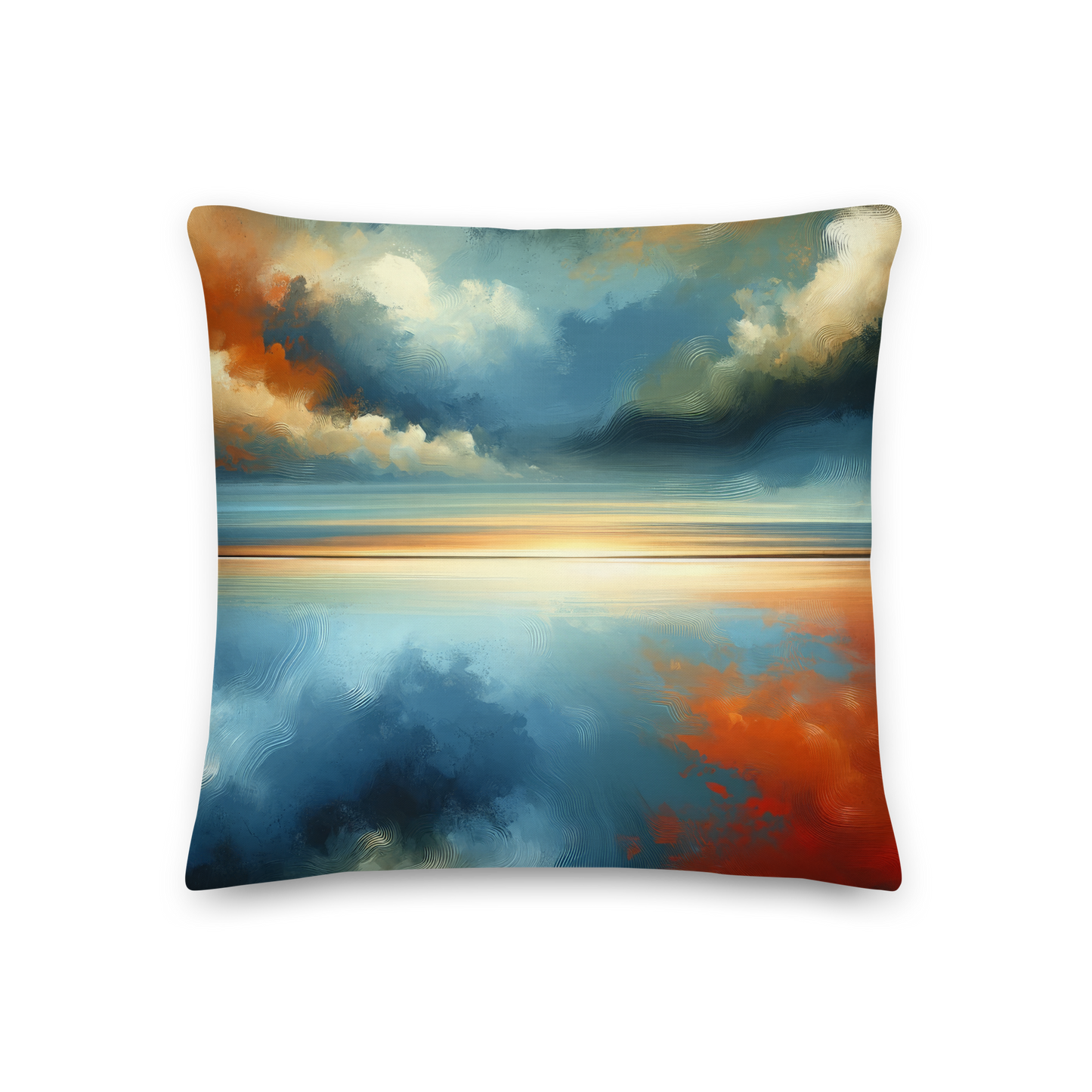 Abstract Art Pillow: Horizon of Reflection