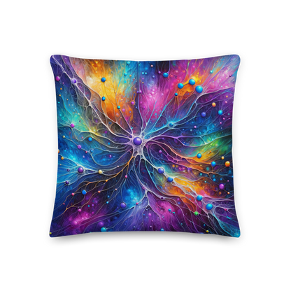 Abstract Art Pillow: Synaptic Symphony