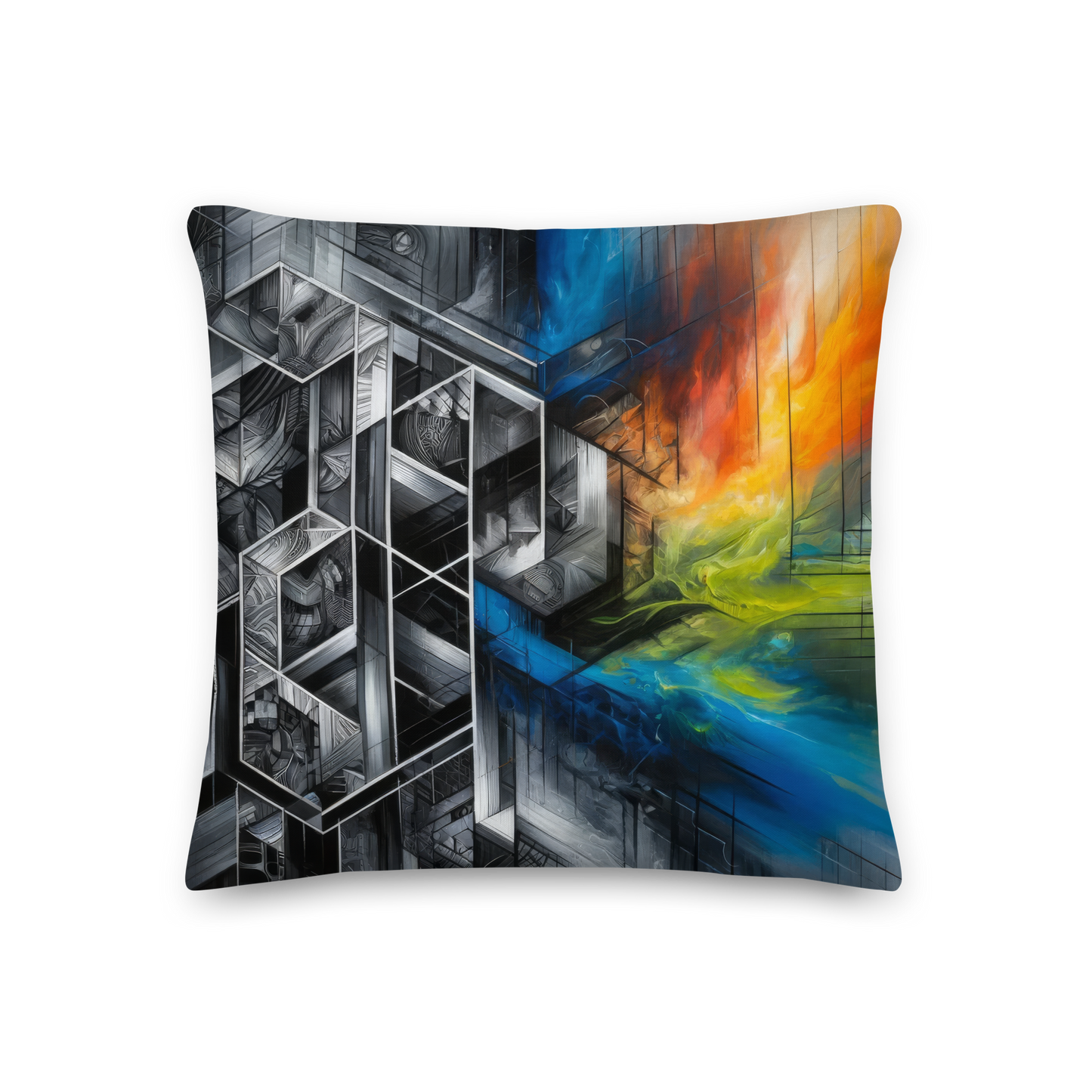 Abstract Art Pillow: Precision Paradox