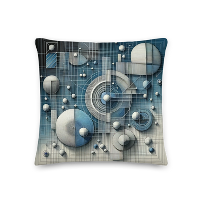 Abstract Art Pillow: Blueprints of Clarity