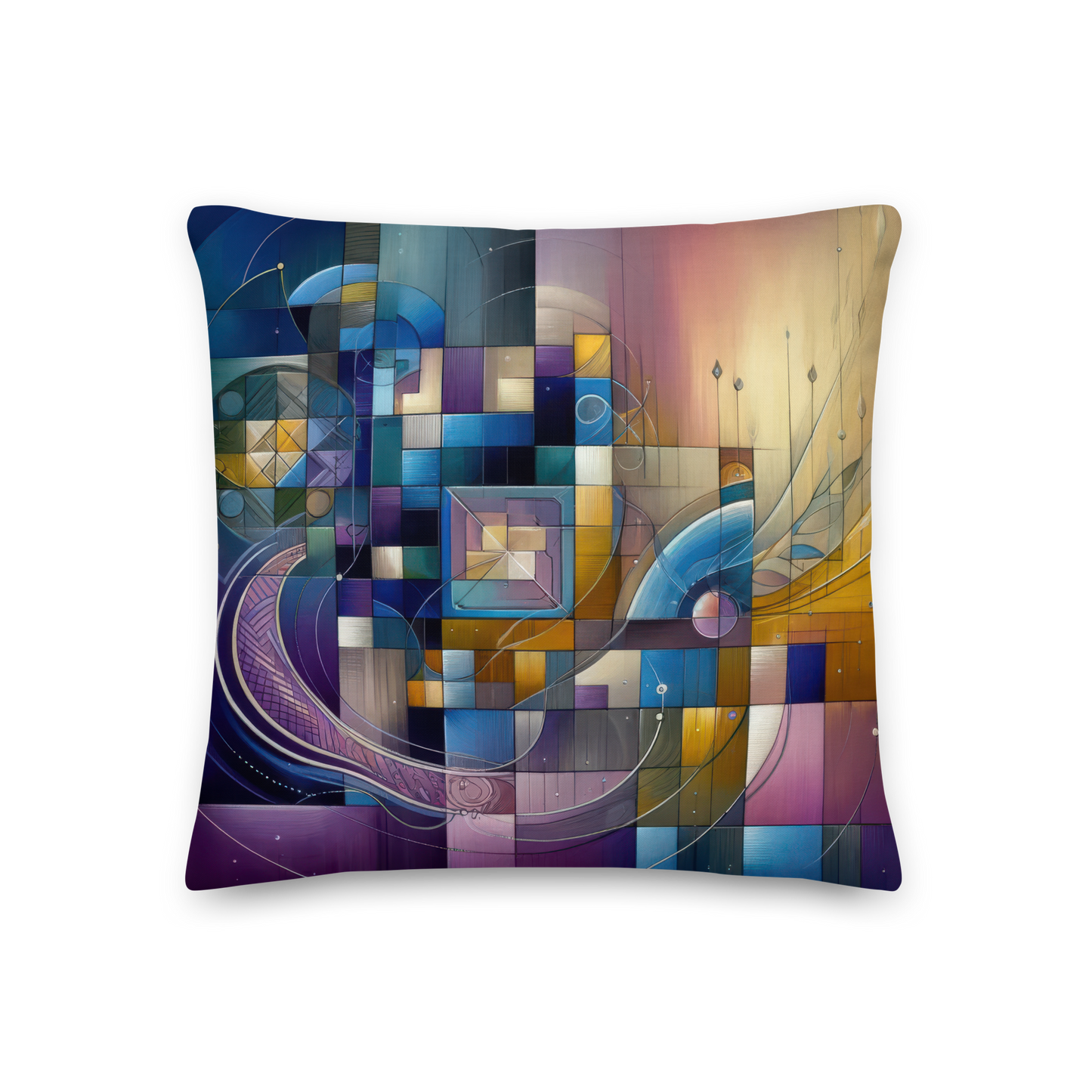 Abstract Art Pillow: Reflective Cadence