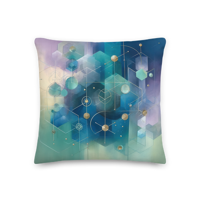 Abstract Art Pillow: Reflective Synthesis