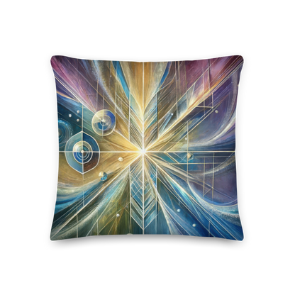 Abstract Art Pillow: Reflective Convergence