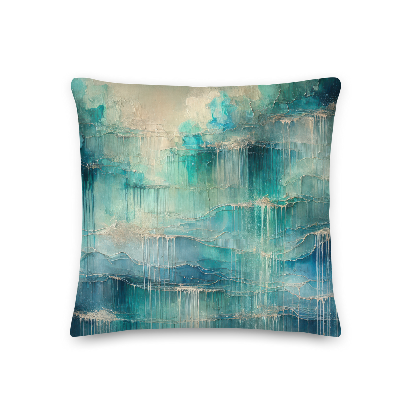 Abstract Art Pillow: Reflective Cascade