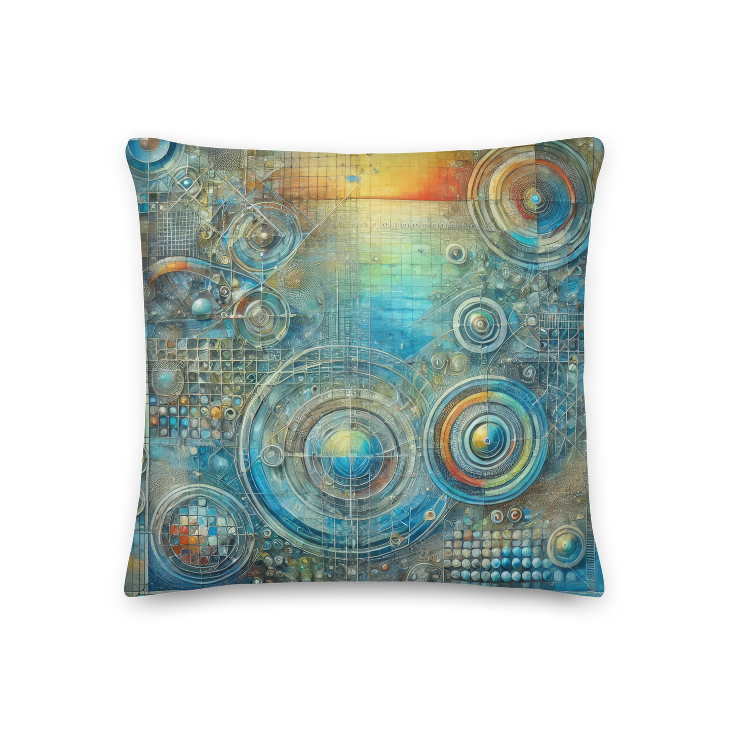 Abstract Art Pillow: Reflective Tapestry