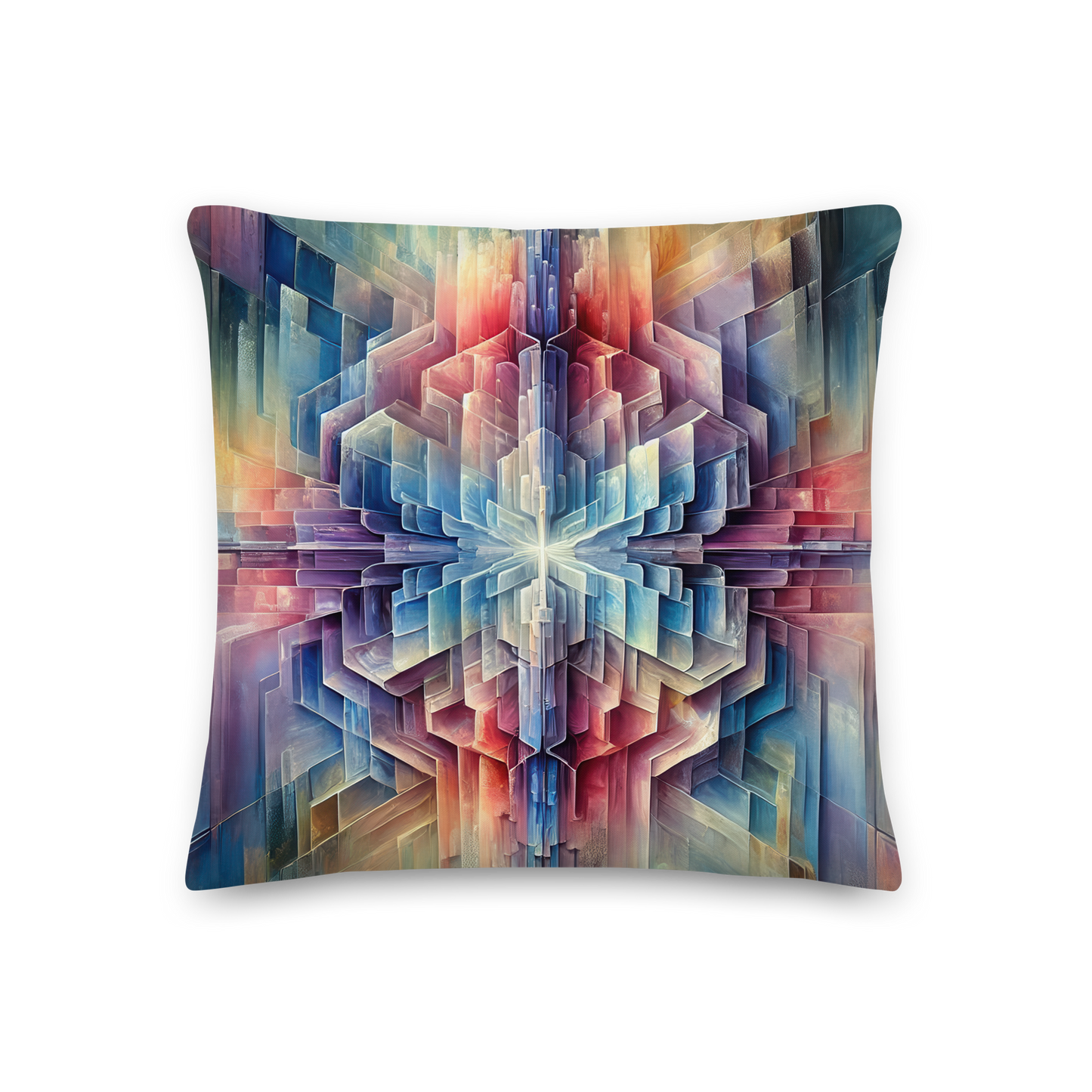 Abstract Art Pillow: Reflective Spectrum