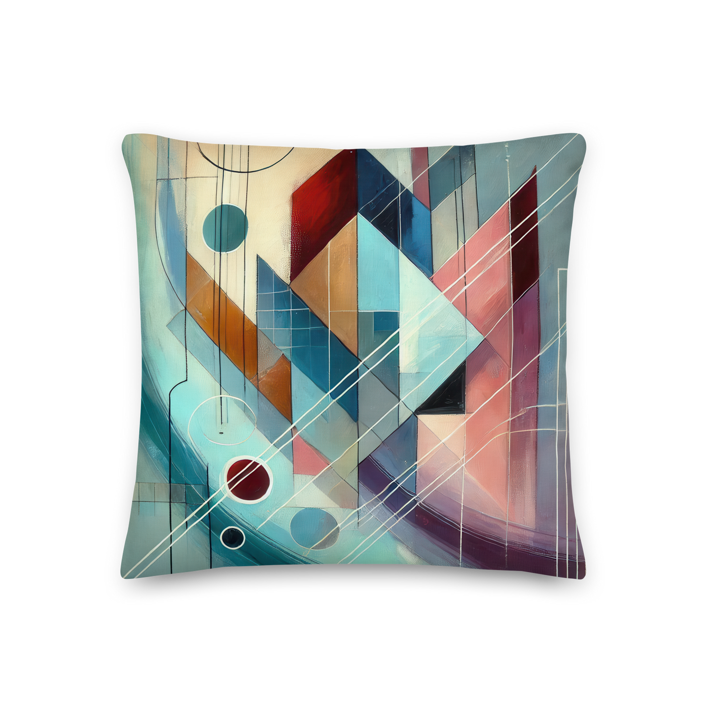 Abstract Art Pillow: Poised Symphony