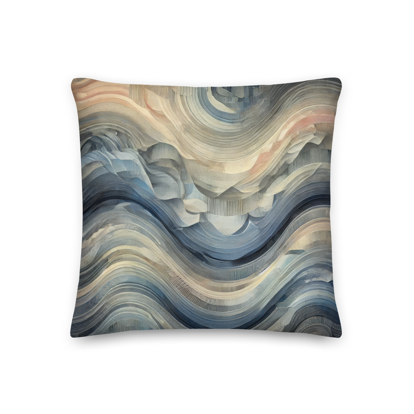 Abstract Art Pillow: Reflective Waves