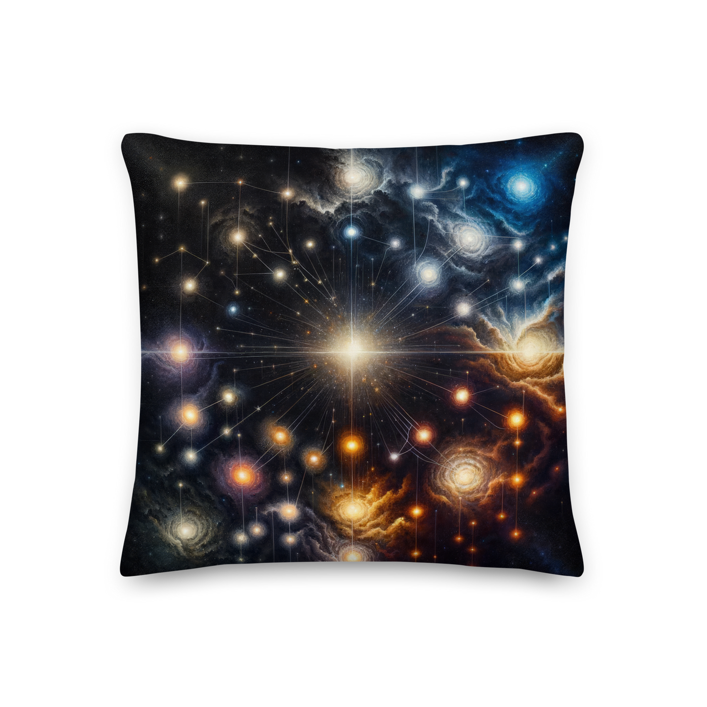 Abstract Art Pillow: Evolving Constellations