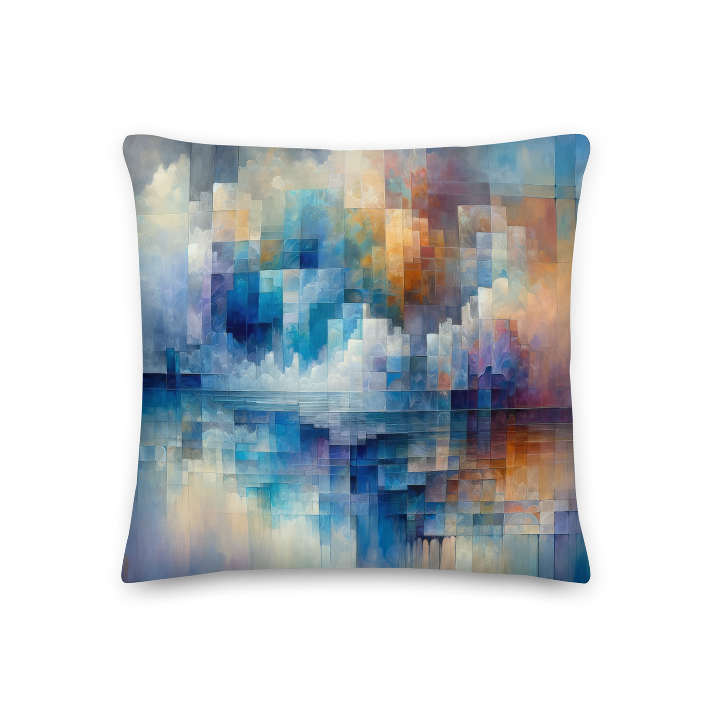 Abstract Art Pillow: Reflective Threshold