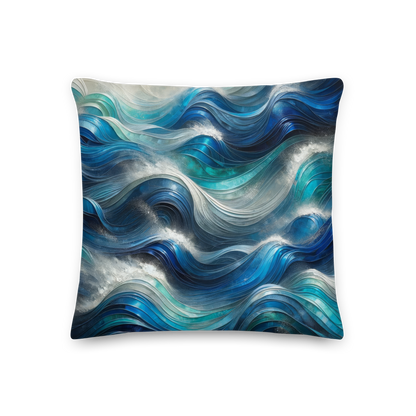 Abstract Art Pillow: Resolute Waves