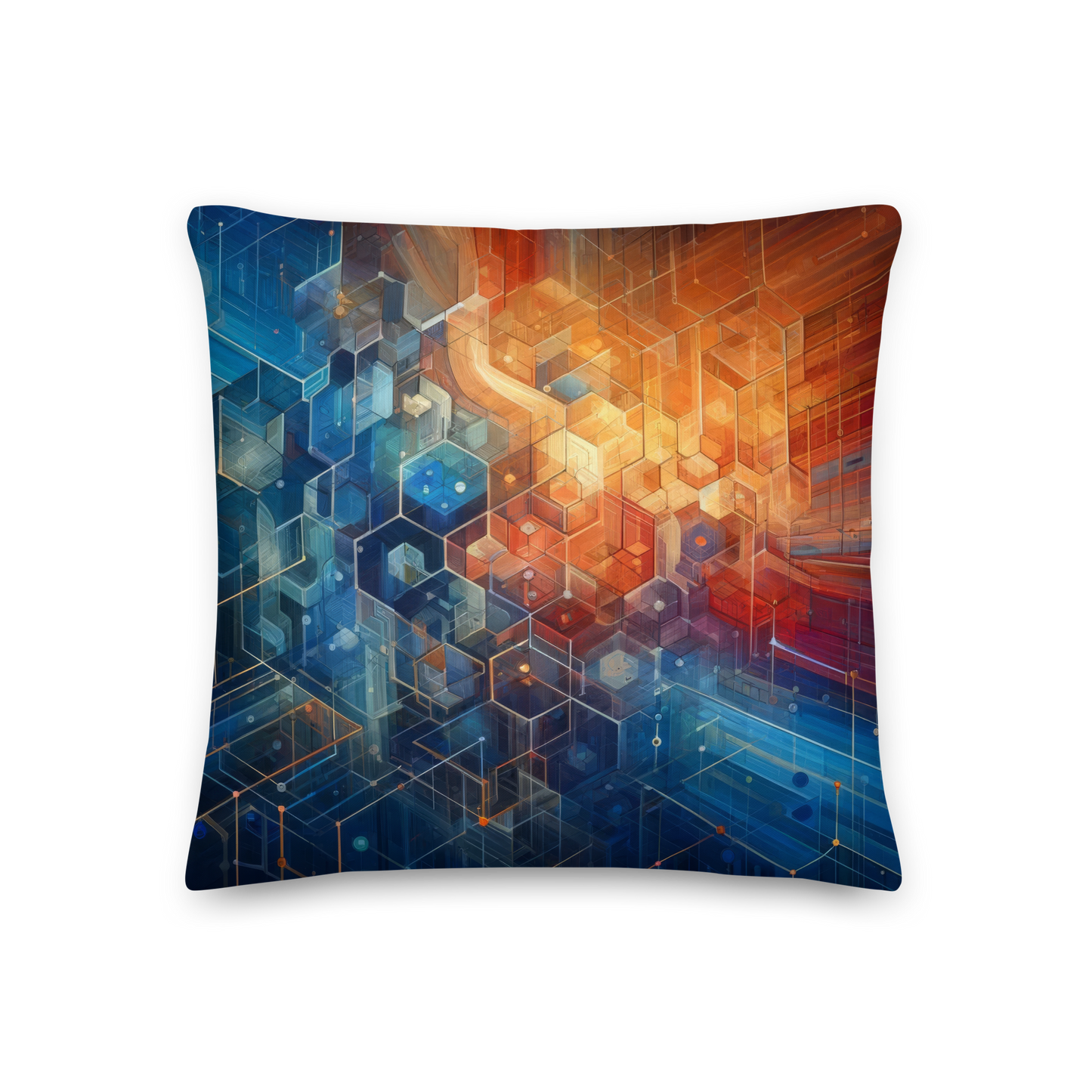 Abstract Art Pillow: Engaged Synergy