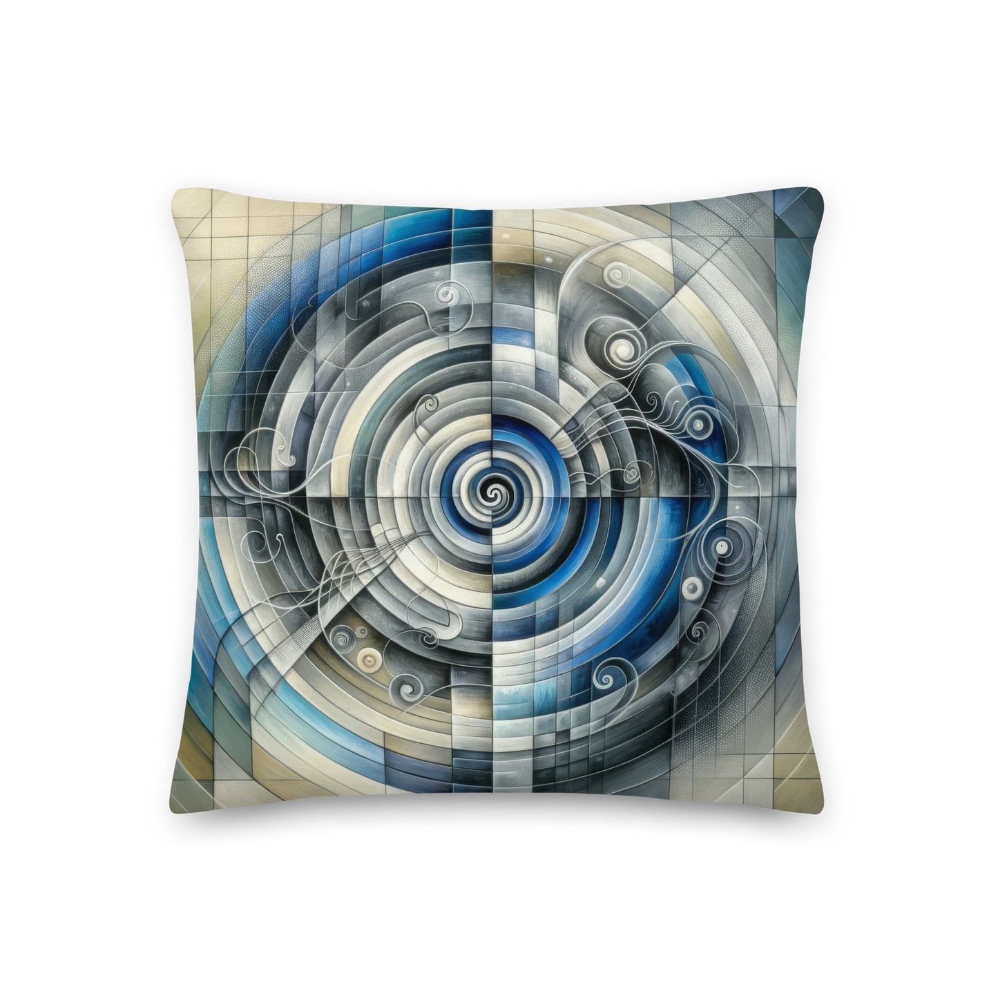 Abstract Art Pillow: Balanced Echoes