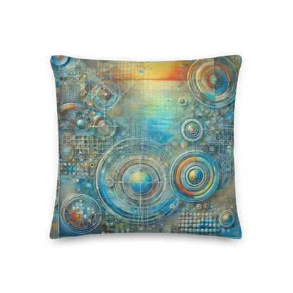 Abstract Art Pillow: Reflective Tapestry