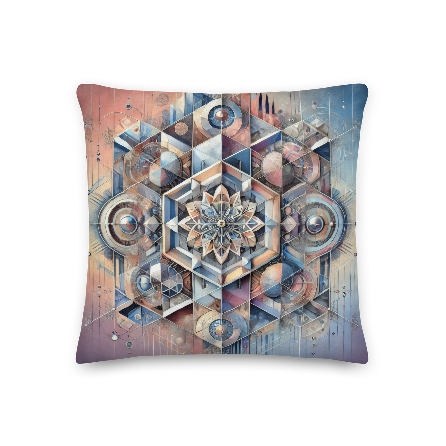 Abstract Art Pillow: Unified Reflections