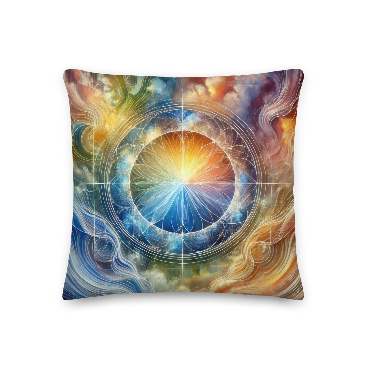 Abstract Art Pillow: Reflective Unity