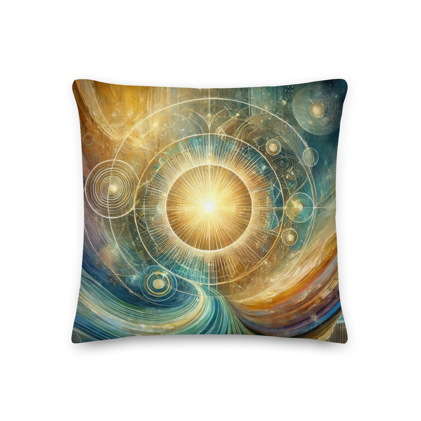 Abstract Art Pillow: Poised Radiance