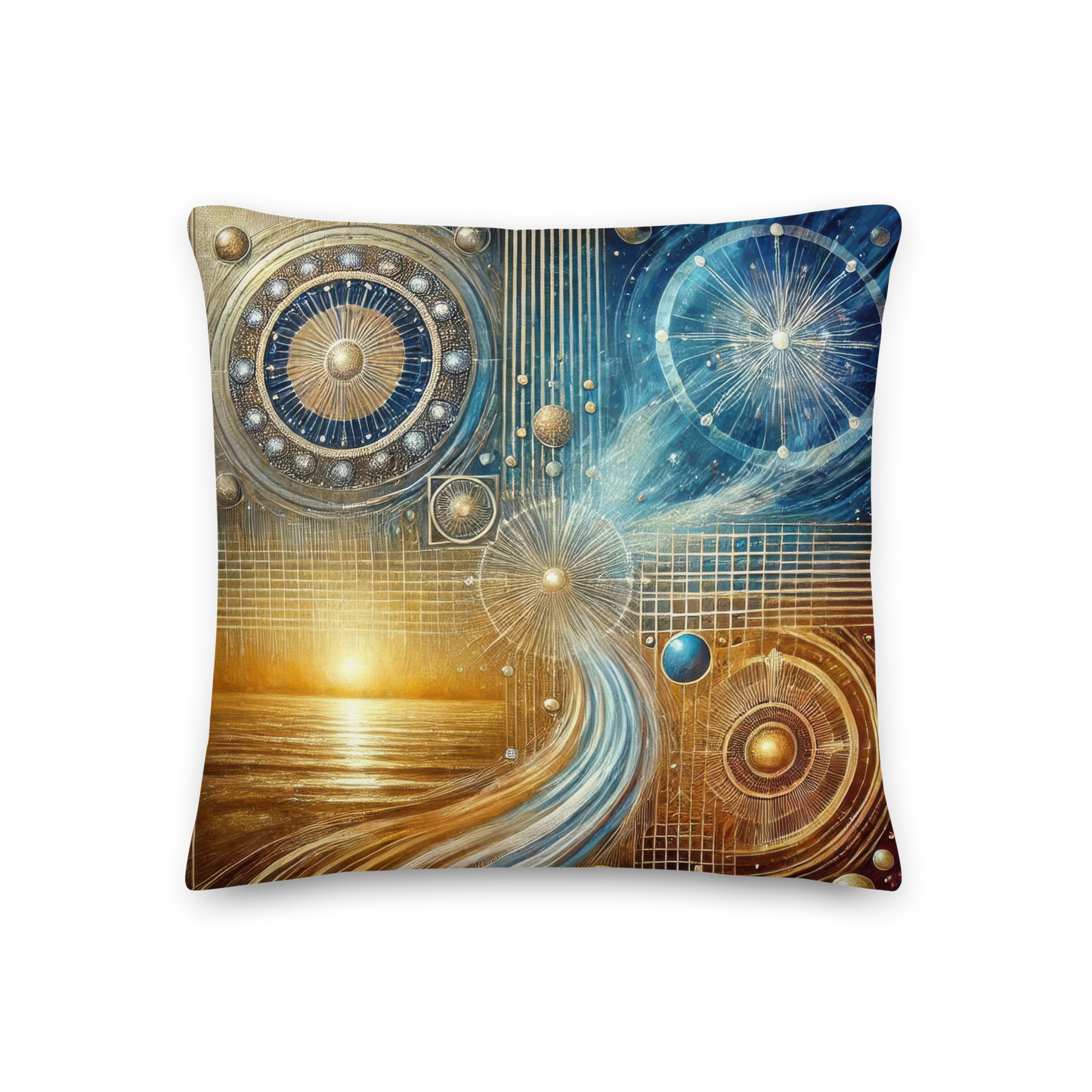 Abstract Art Pillow: Celestial Equilibrium