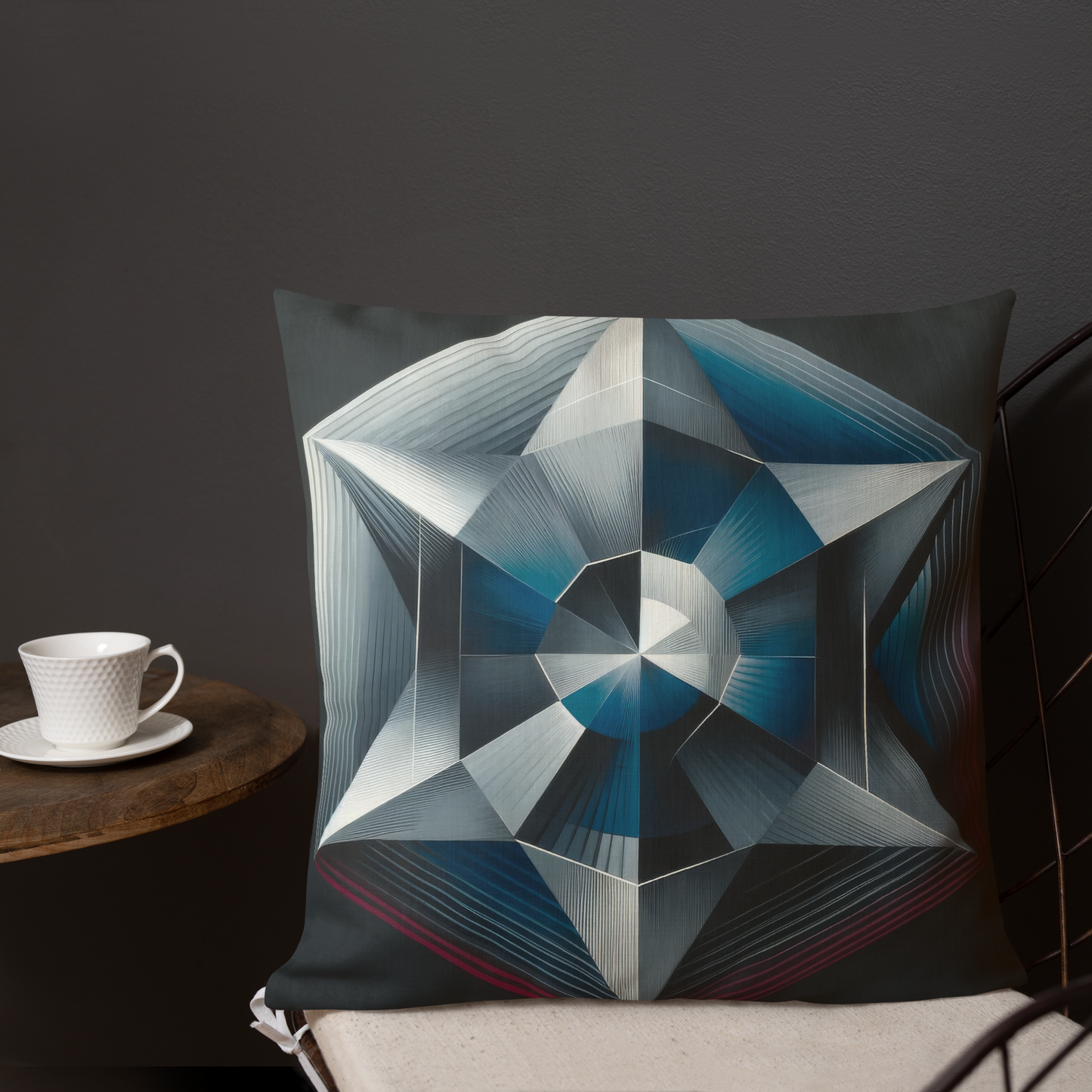 Abstract Art Pillow: Resolute Reflections