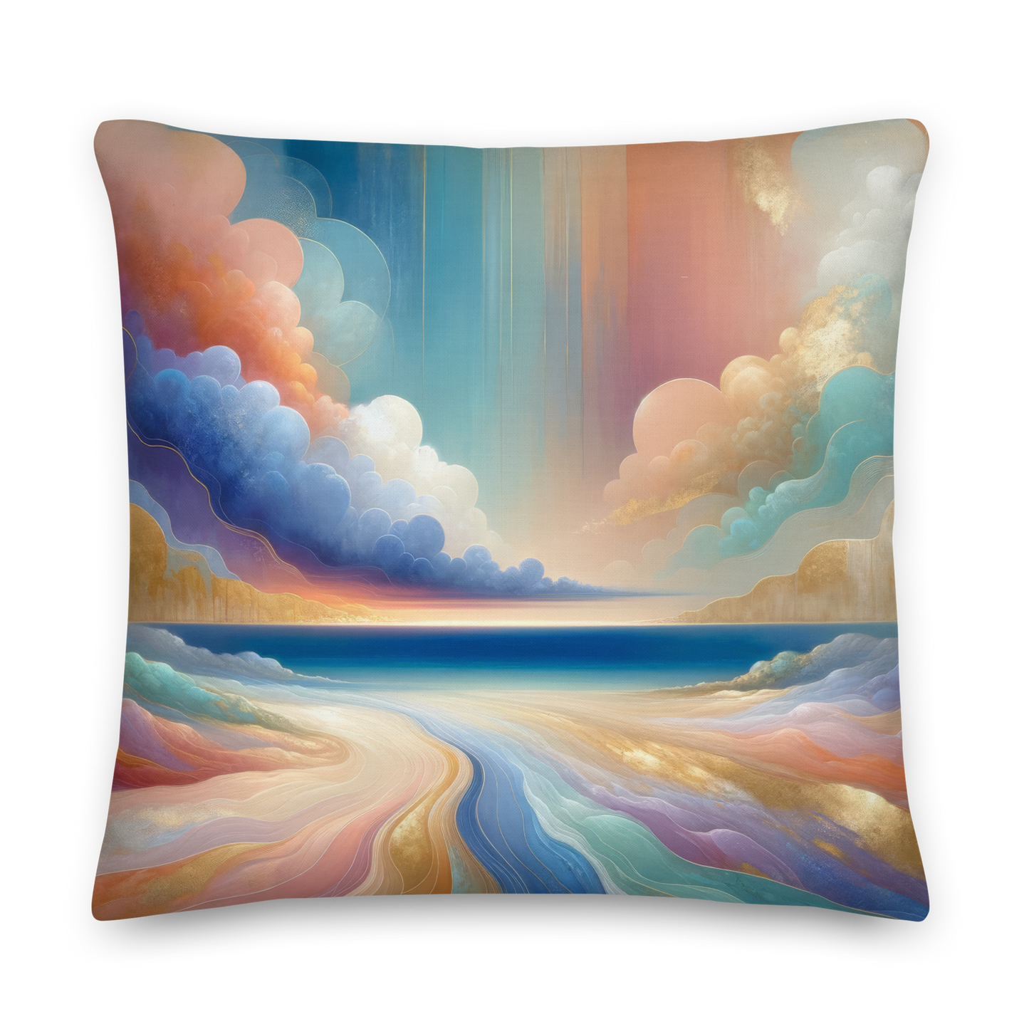 Abstract Art Pillow: Horizon of Hopes and Dreams