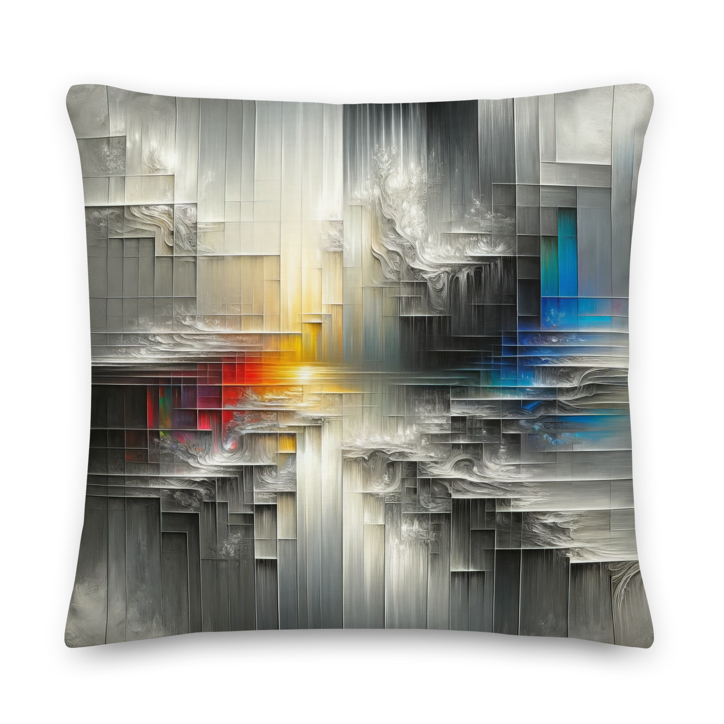 Abstract Art Pillow: Reflections on the Cusp