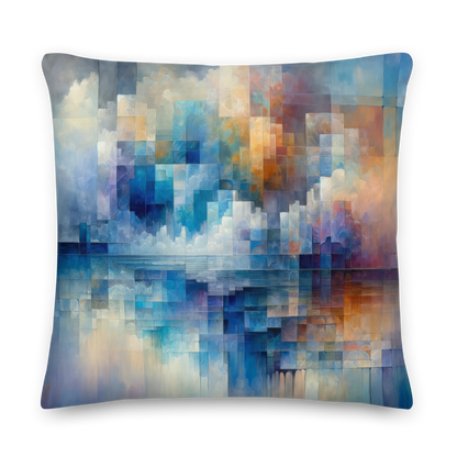 Abstract Art Pillow: Reflective Threshold