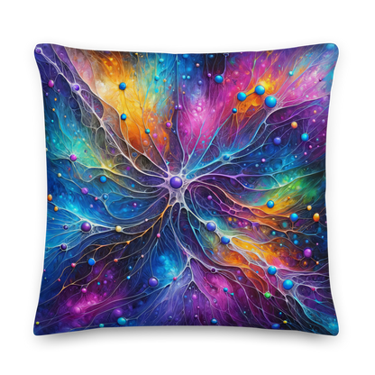 Abstract Art Pillow: Synaptic Symphony