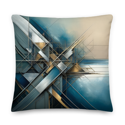 Abstract Art Pillow: Strategic Echoes