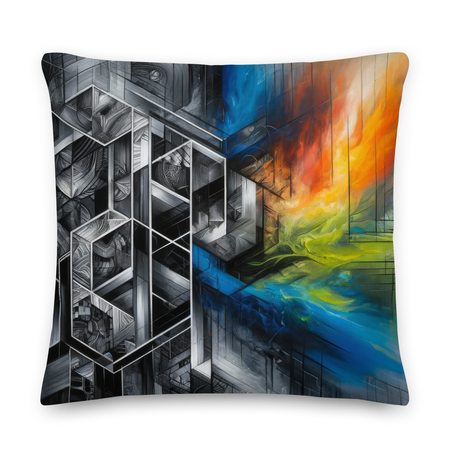 Abstract Art Pillow: Precision Paradox