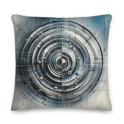 Abstract Art Pillow: Reflective Symphony