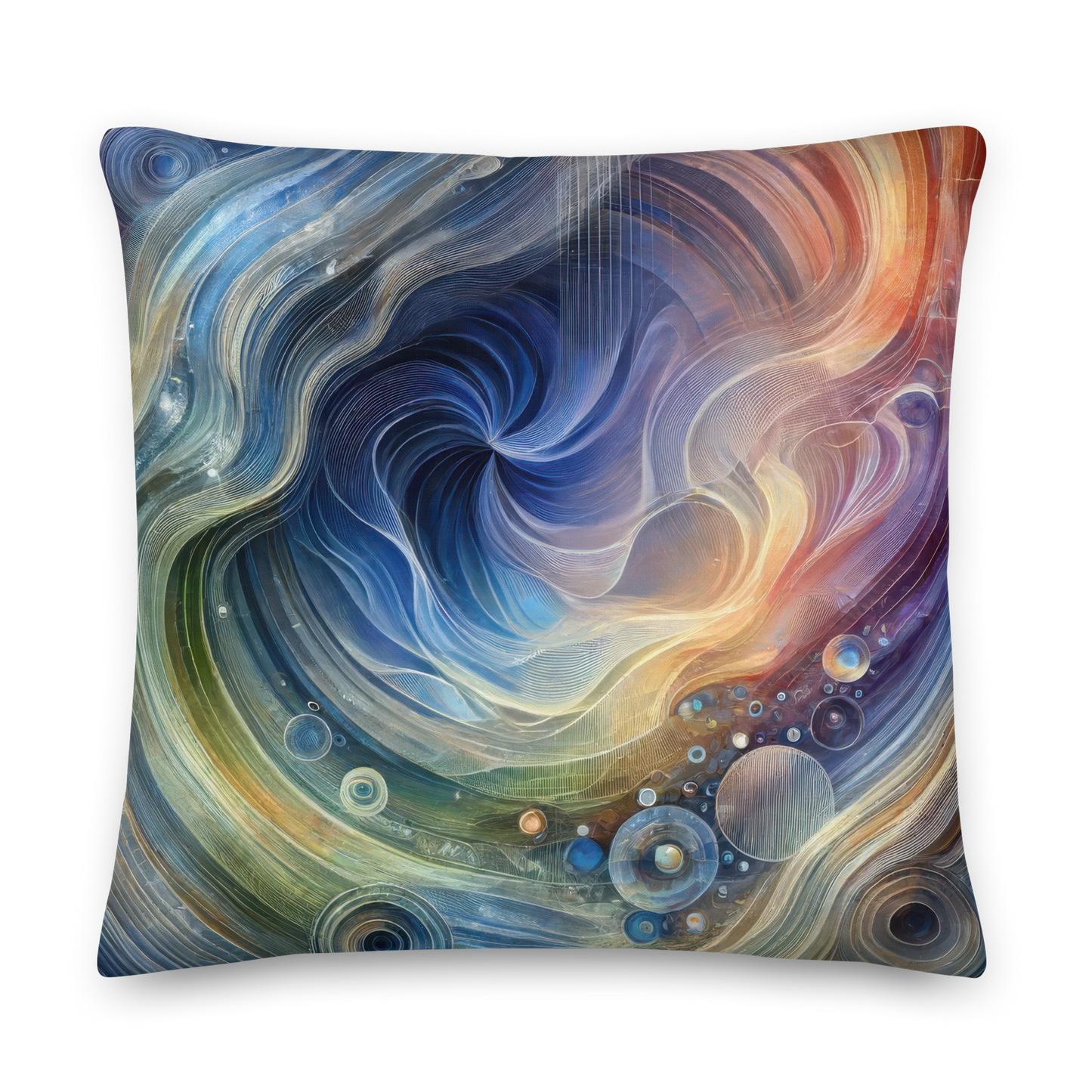 Abstract Art Pillow: Harmonic Confluence