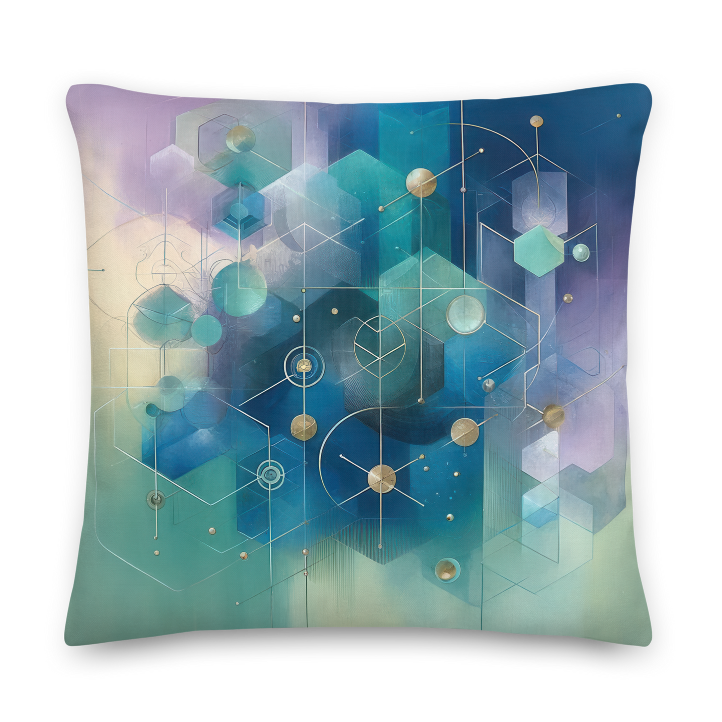 Abstract Art Pillow: Reflective Synthesis