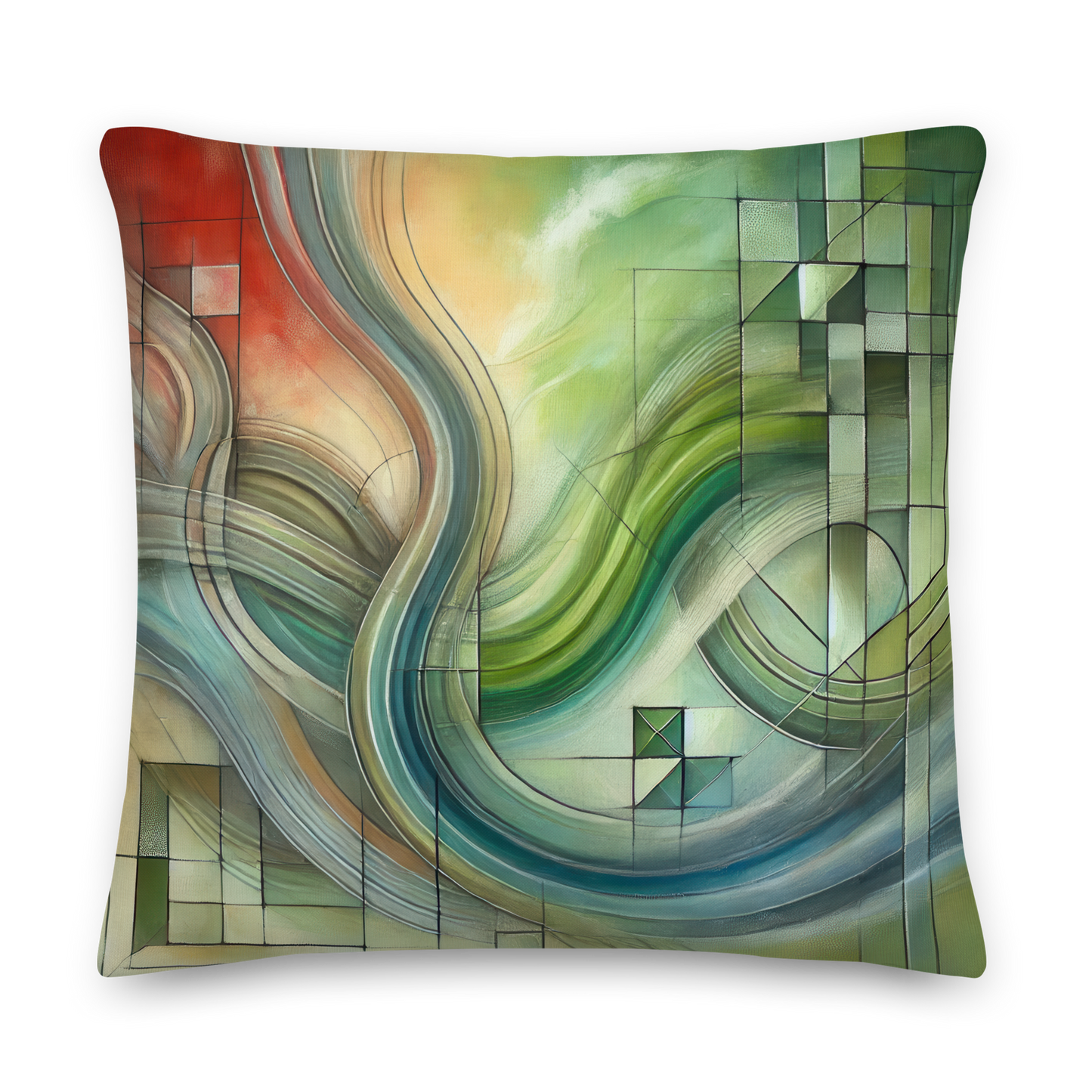 Abstract Art Pillow: Harmonic Vision