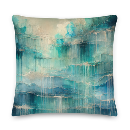 Abstract Art Pillow: Reflective Cascade