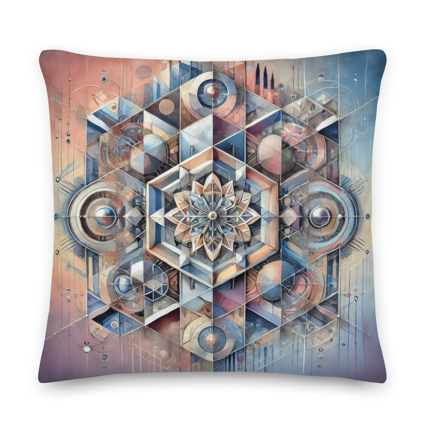 Abstract Art Pillow: Unified Reflections