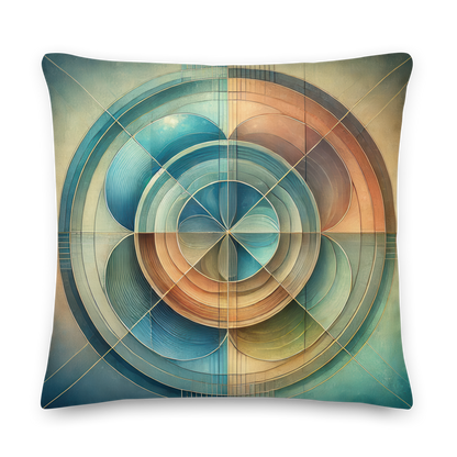 Abstract Art Pillow: Harmonious Reflection