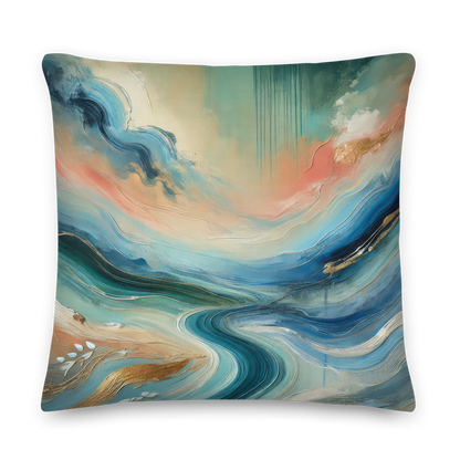 Abstract Art Pillow: Serenity in Motion