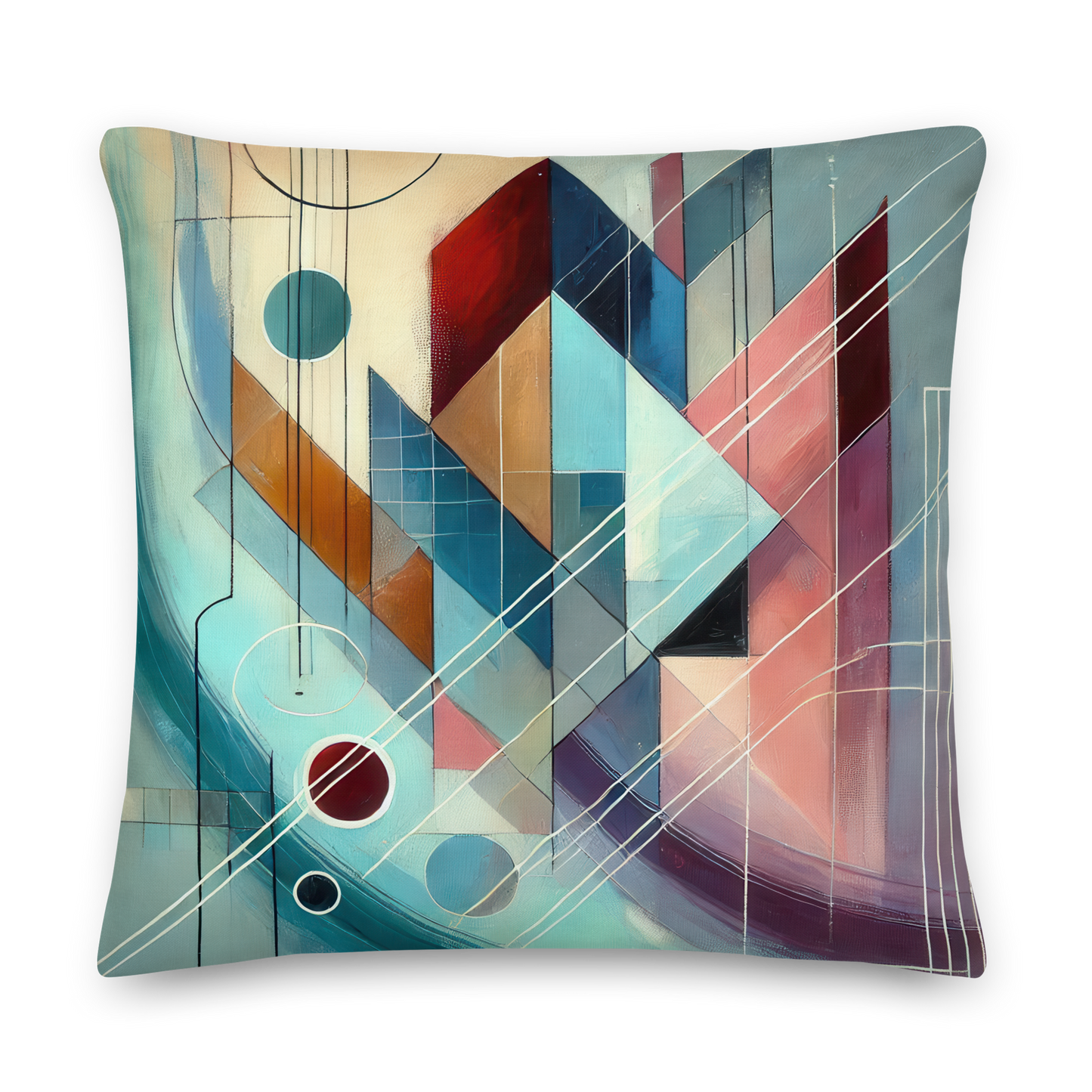 Abstract Art Pillow: Poised Symphony