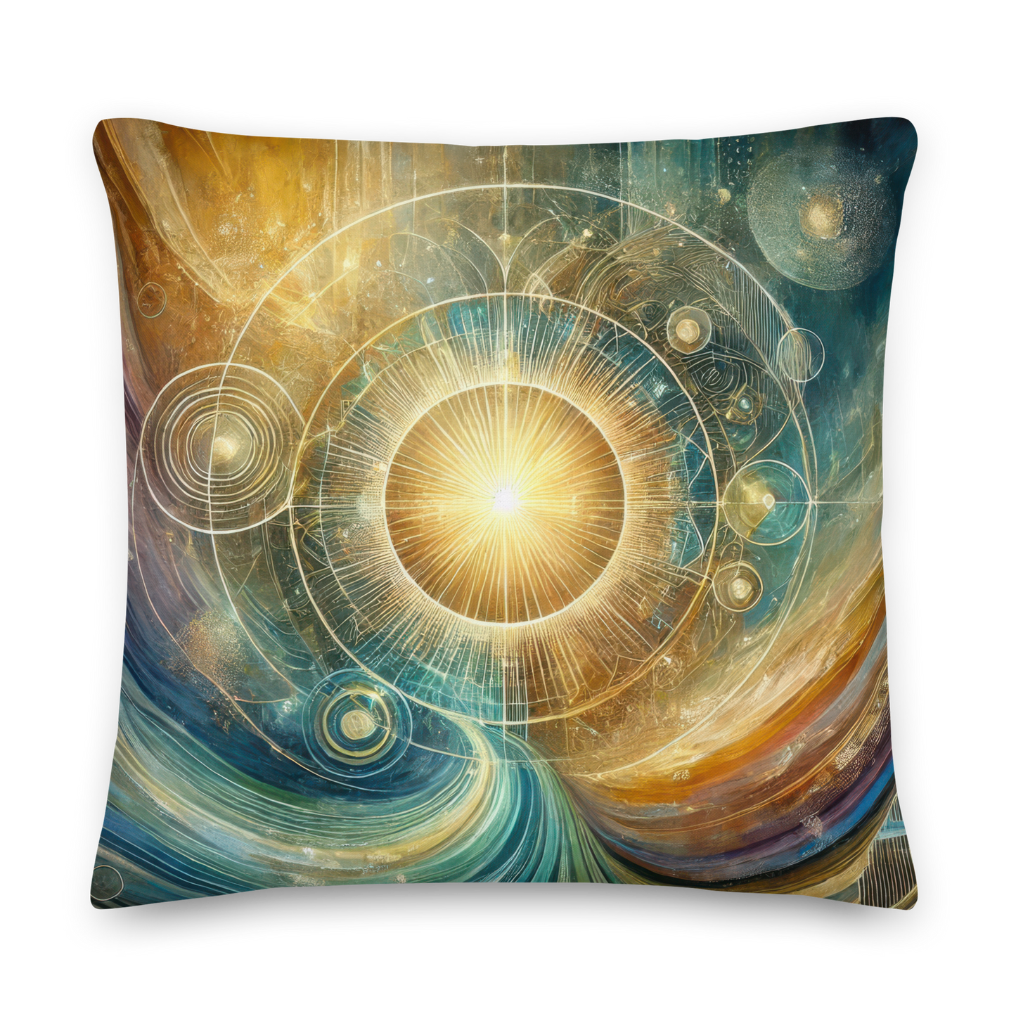 Abstract Art Pillow: Poised Radiance