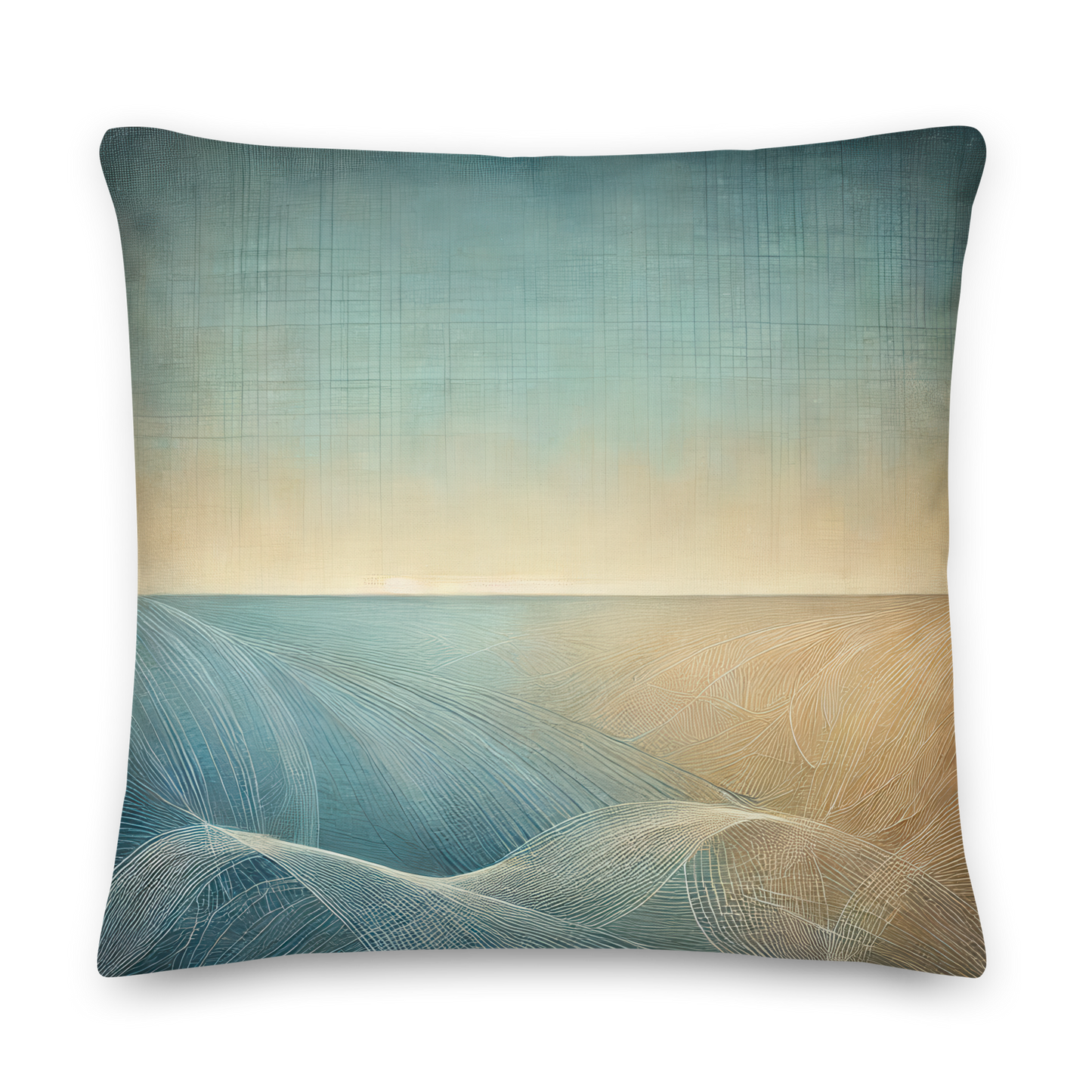 Abstract Art Pillow: Calm Horizons